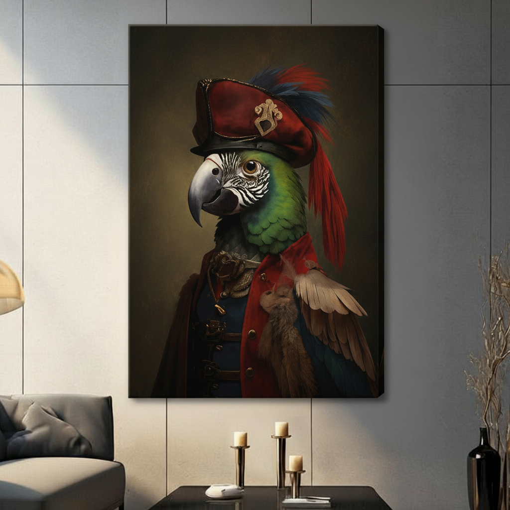 Victorian Parrot General Portrait Canvas Art Wall Art