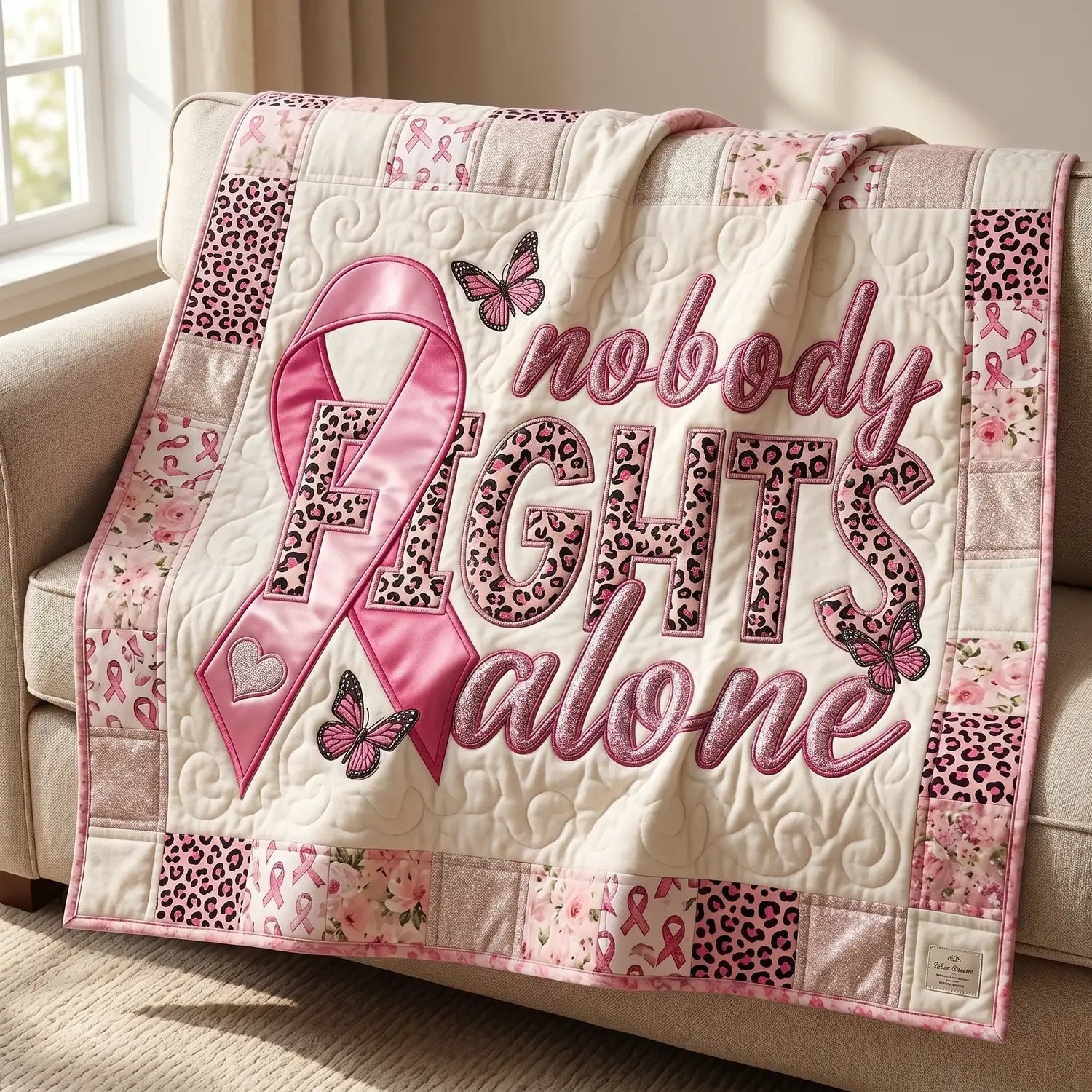 Nobody Fights Alone Quilt Blanket