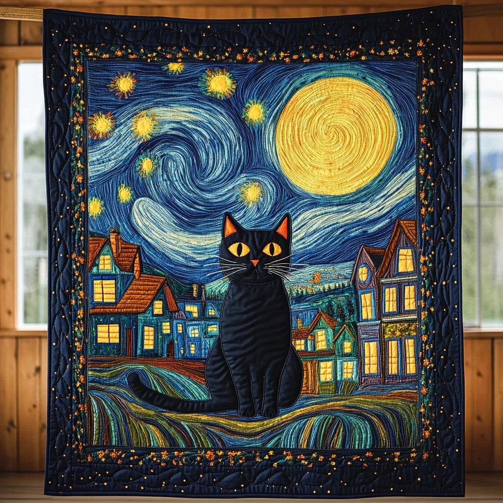 Nocturne Whiskers Quilt Blanket