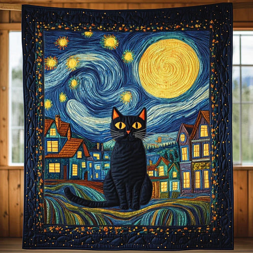 Nocturne Whiskers Quilt Blanket