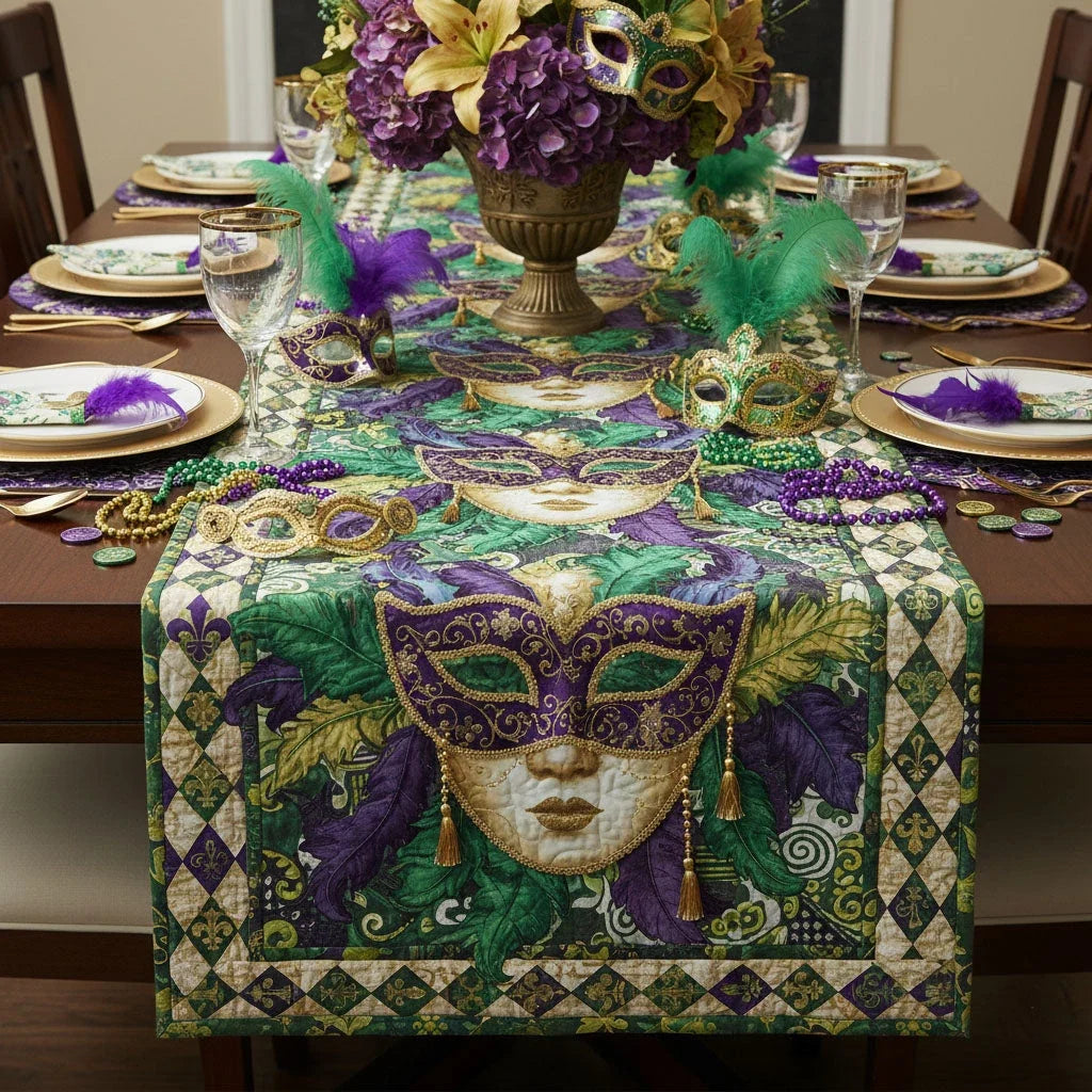 Nola Masquerade Quilted Table Runner
