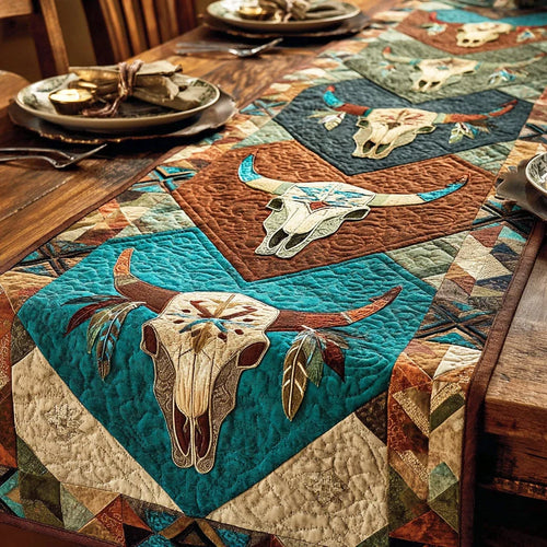 Nomad Skull Quilted Table Runner