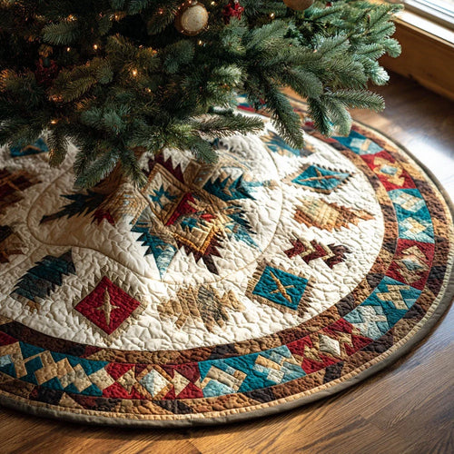 Nomad Sun Christmas Quilted Tree Skirt