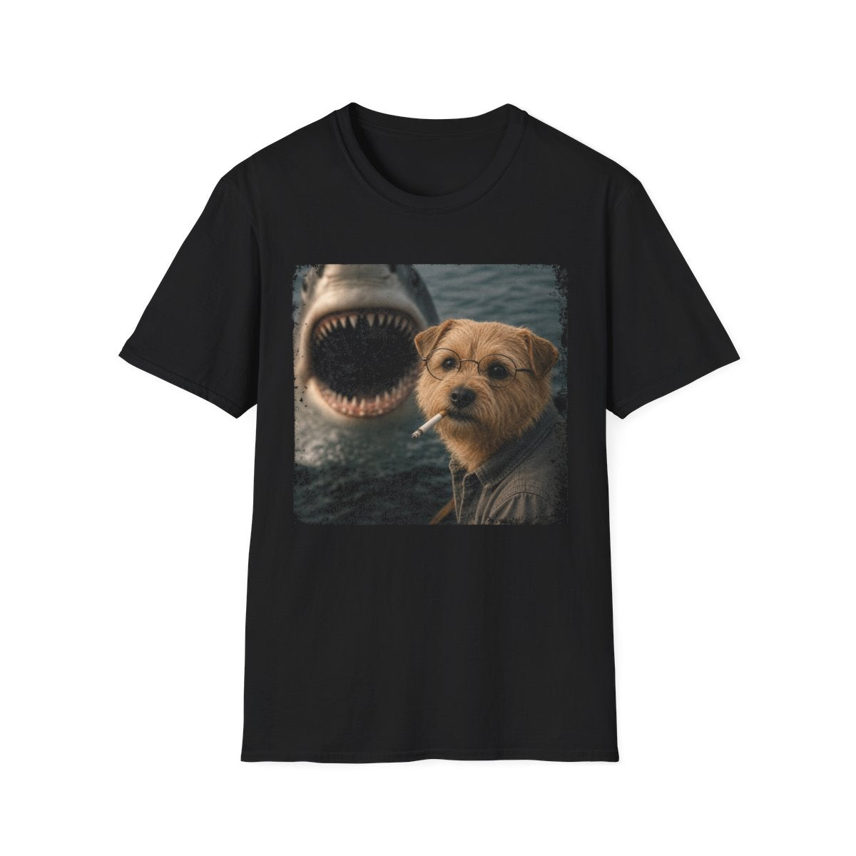 Norfolk Terrier and Shark Tee