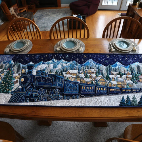 North Pole Train Quilted Table Runner