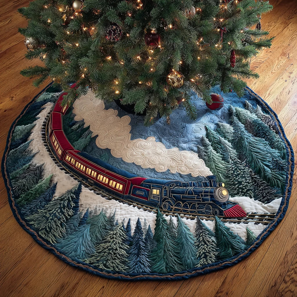 Northbound Path Christmas Quilted Tree Skirt