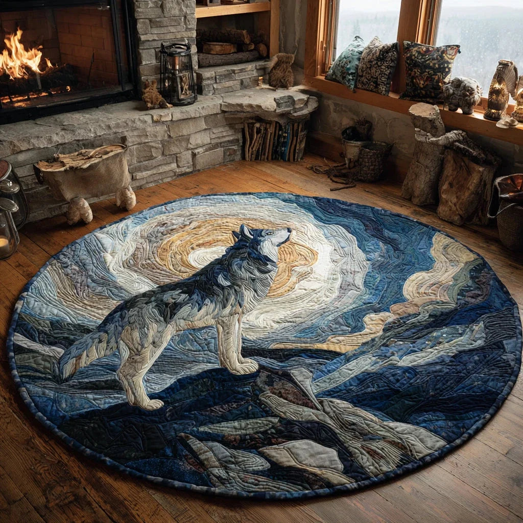 Northern Howl Quilted Round Mat