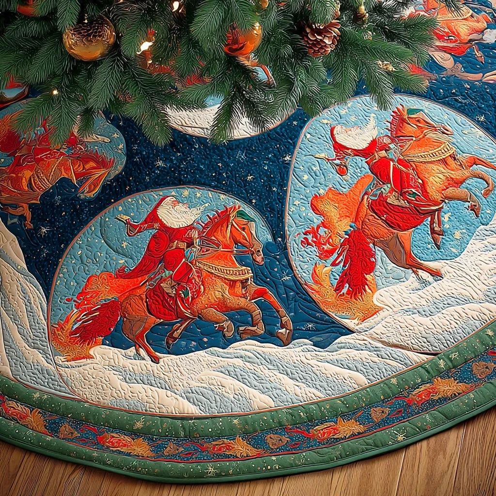 Northern Stable Path Christmas Quilted Tree Skirt