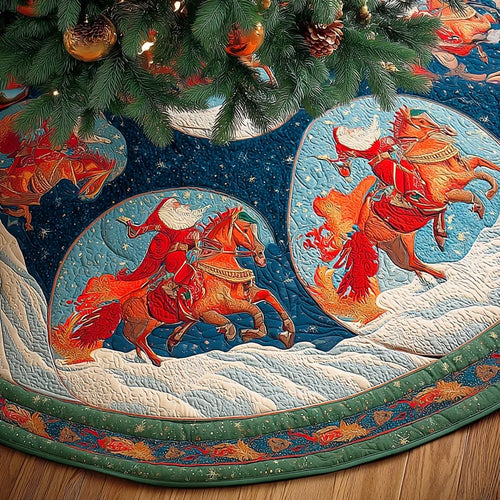 Northern Stable Path Christmas Quilted Tree Skirt