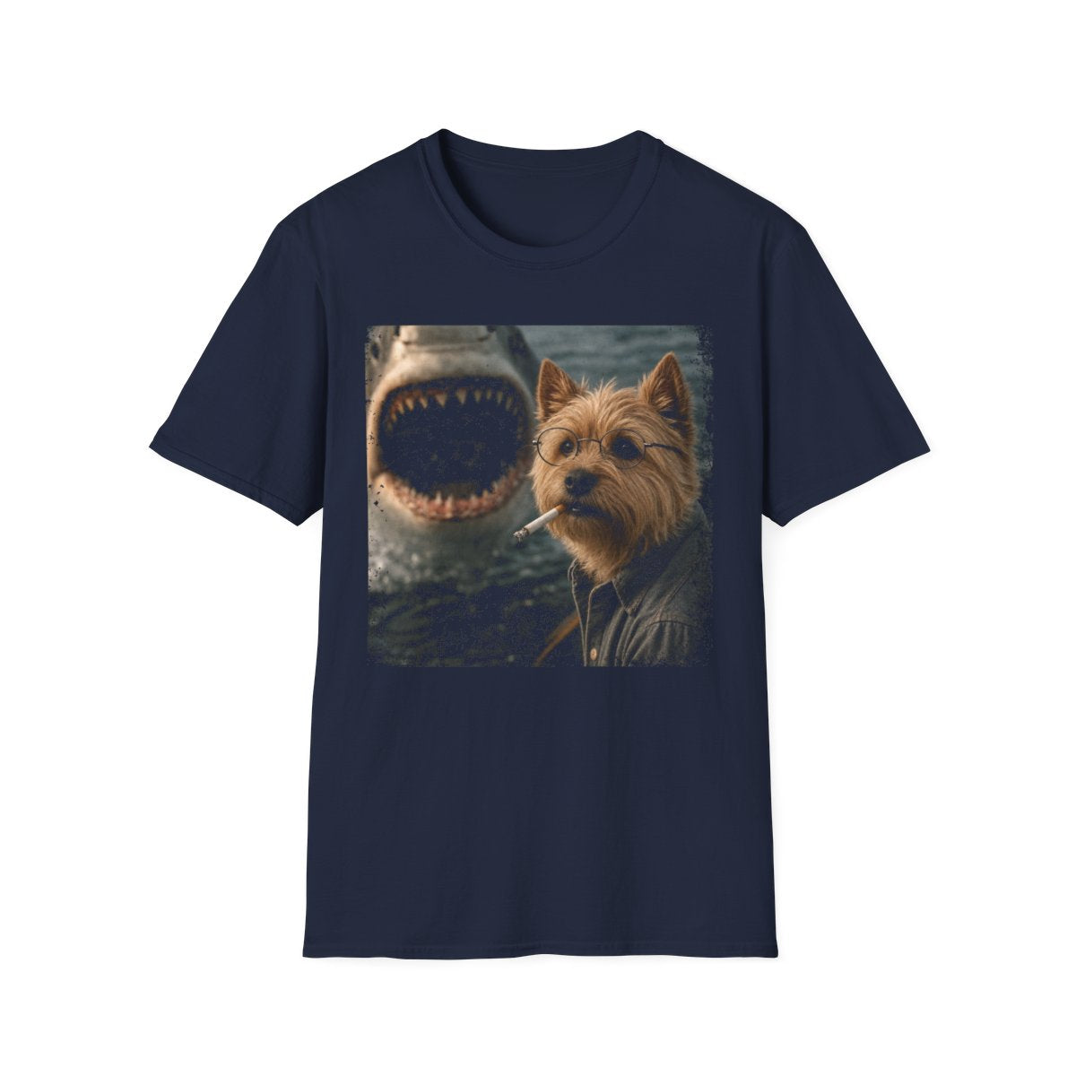 Norwich Terrier and Shark Tee