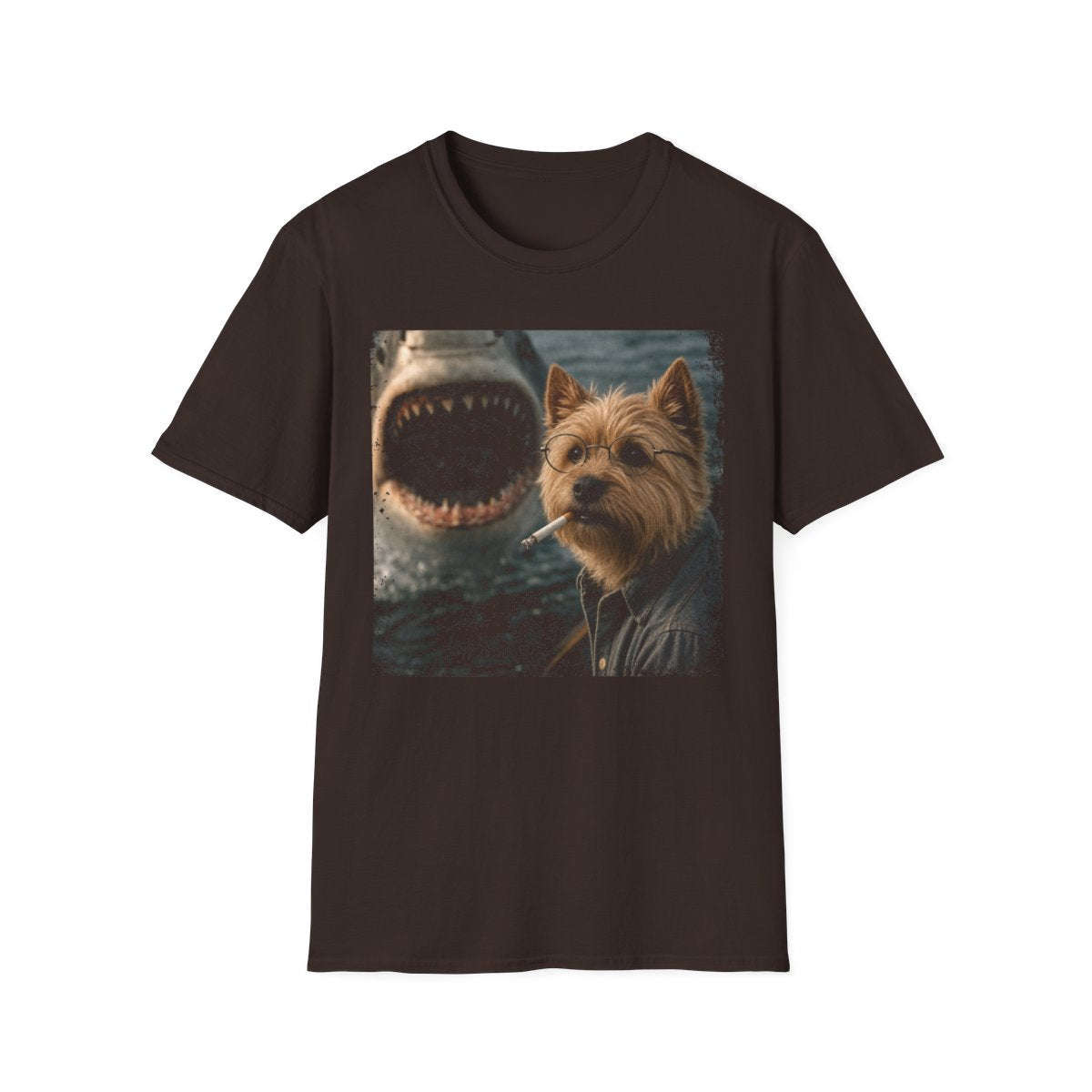 Norwich Terrier and Shark Tee