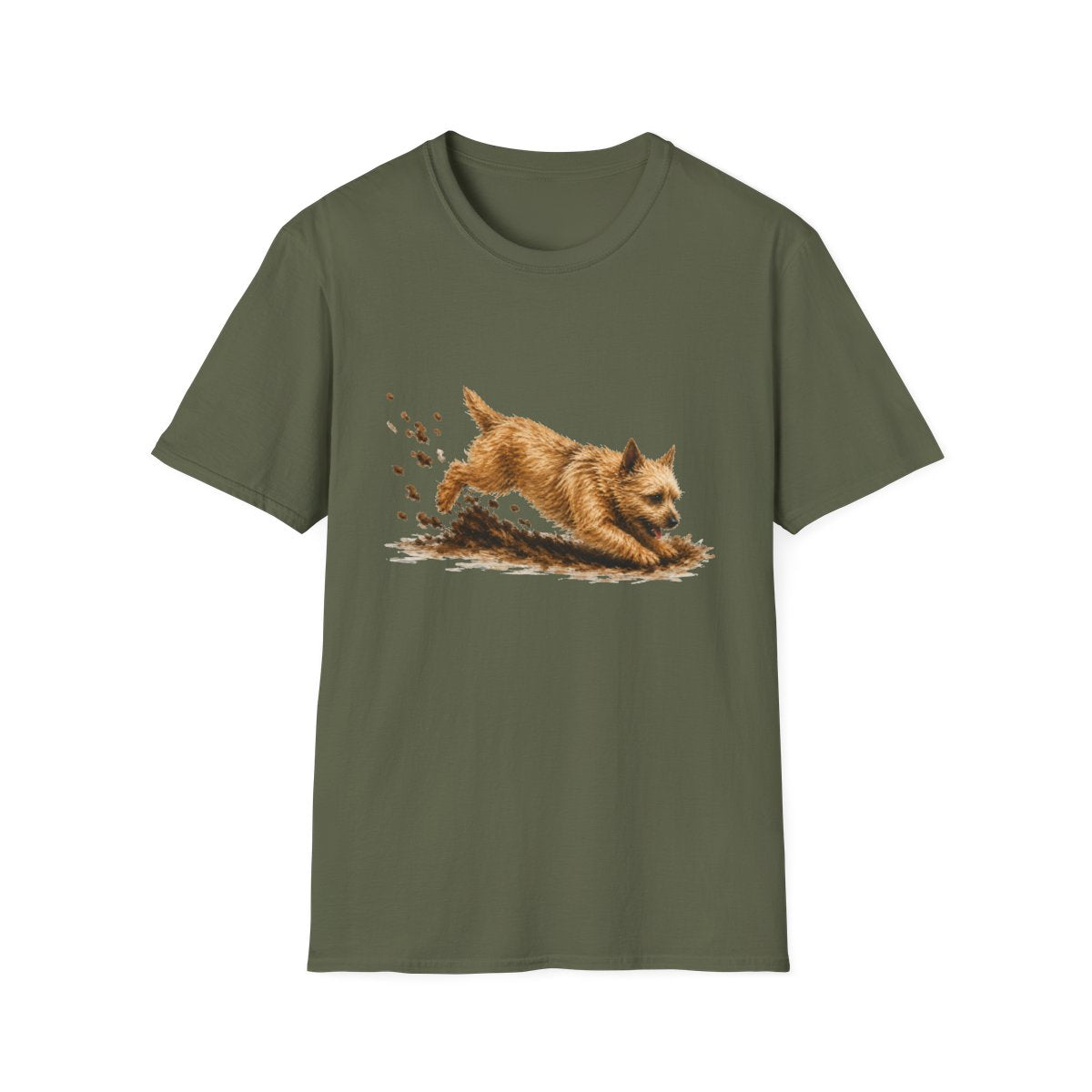 Norwich Terrier Excavating Mode On Tee