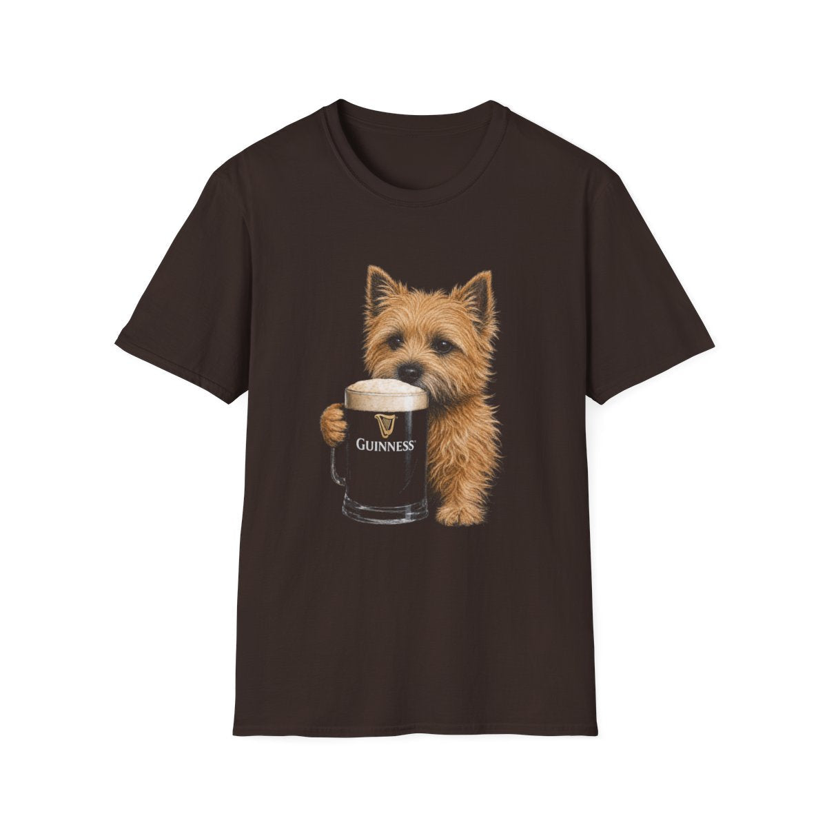 Norwich Terrier With A Pint Tee
