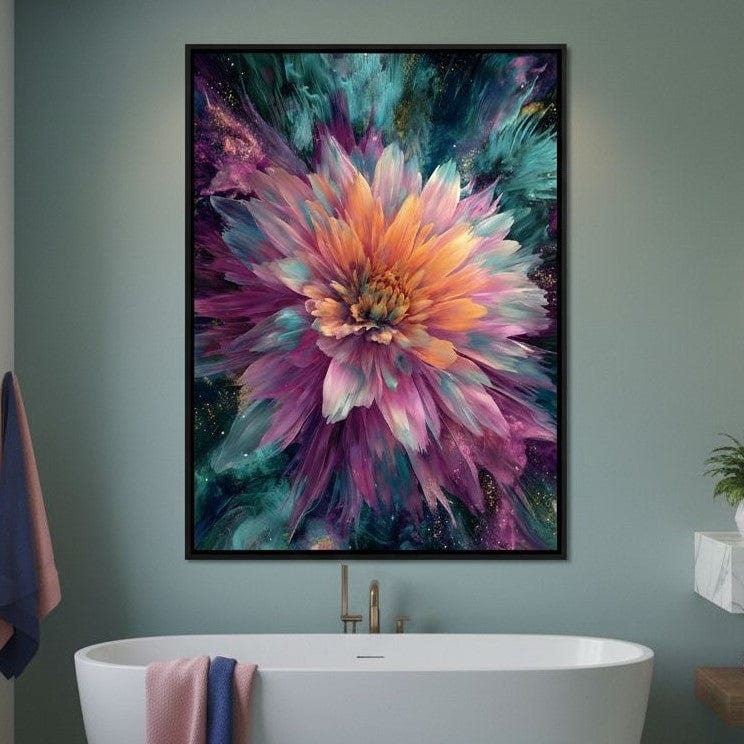 Galactic Petal Burst Canvas Wall Art