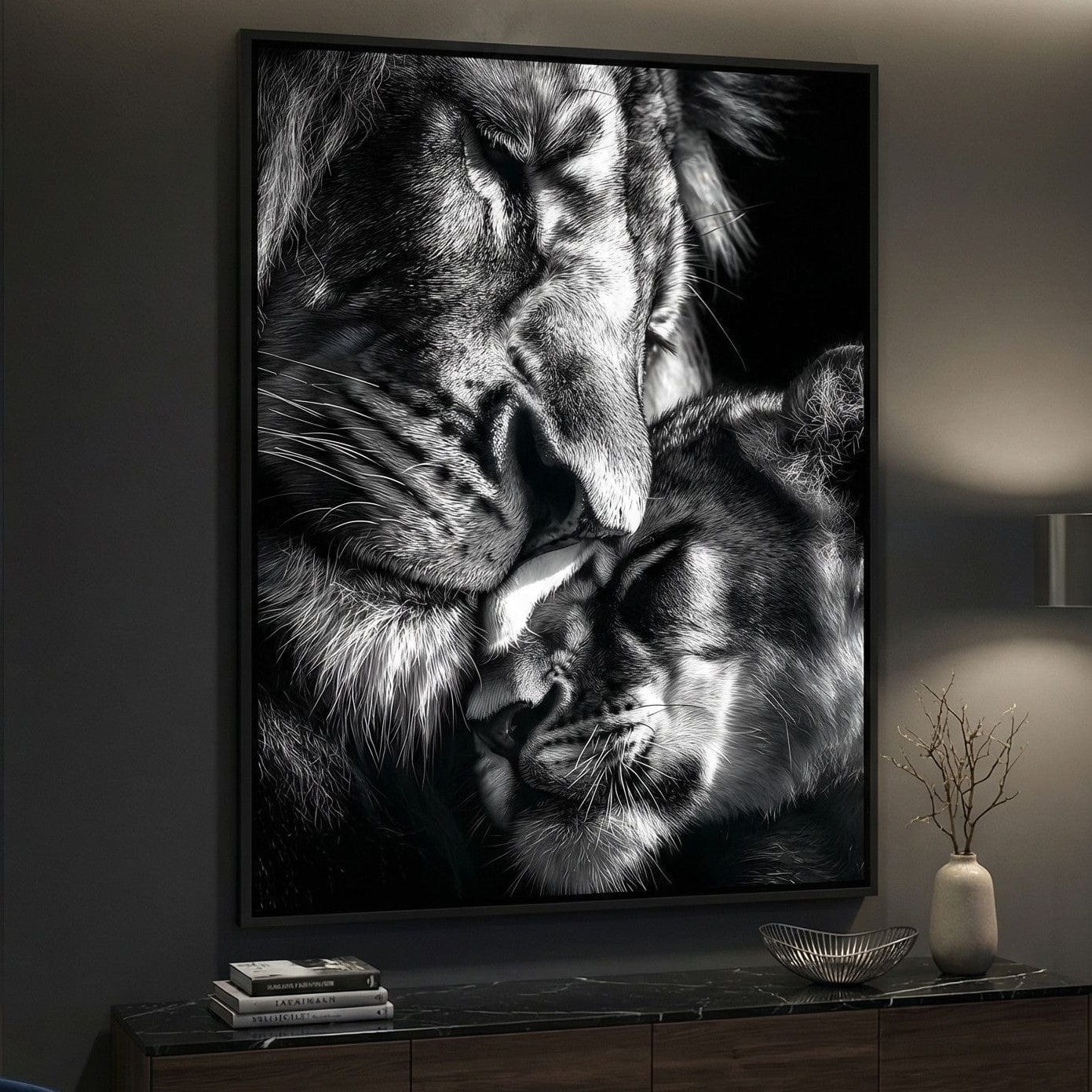 Lion's Bond Canvas Wall Art