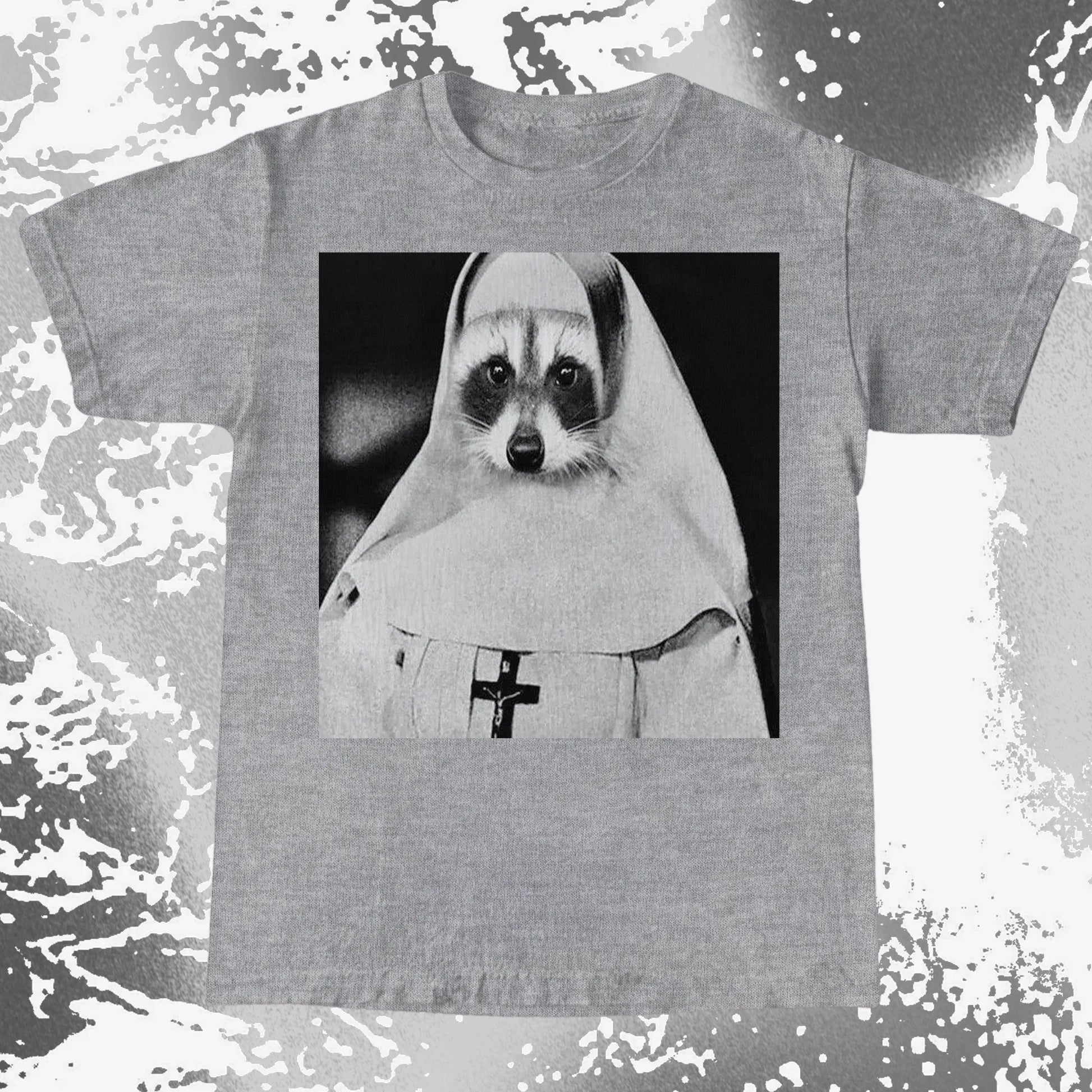 Creepy Nun Raccoon Shirt – Dark Surreal Gothic Tee, funny meme tee gift (view 16)