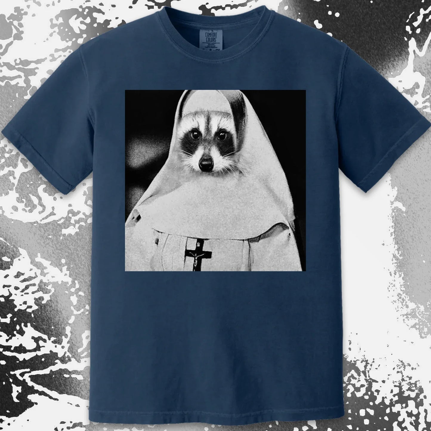 Creepy Nun Raccoon Shirt – Dark Surreal Gothic Tee, funny meme tee gift (view 9)