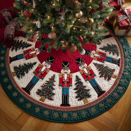 Nutcracker Charm Christmas Quilted Tree Skirt
