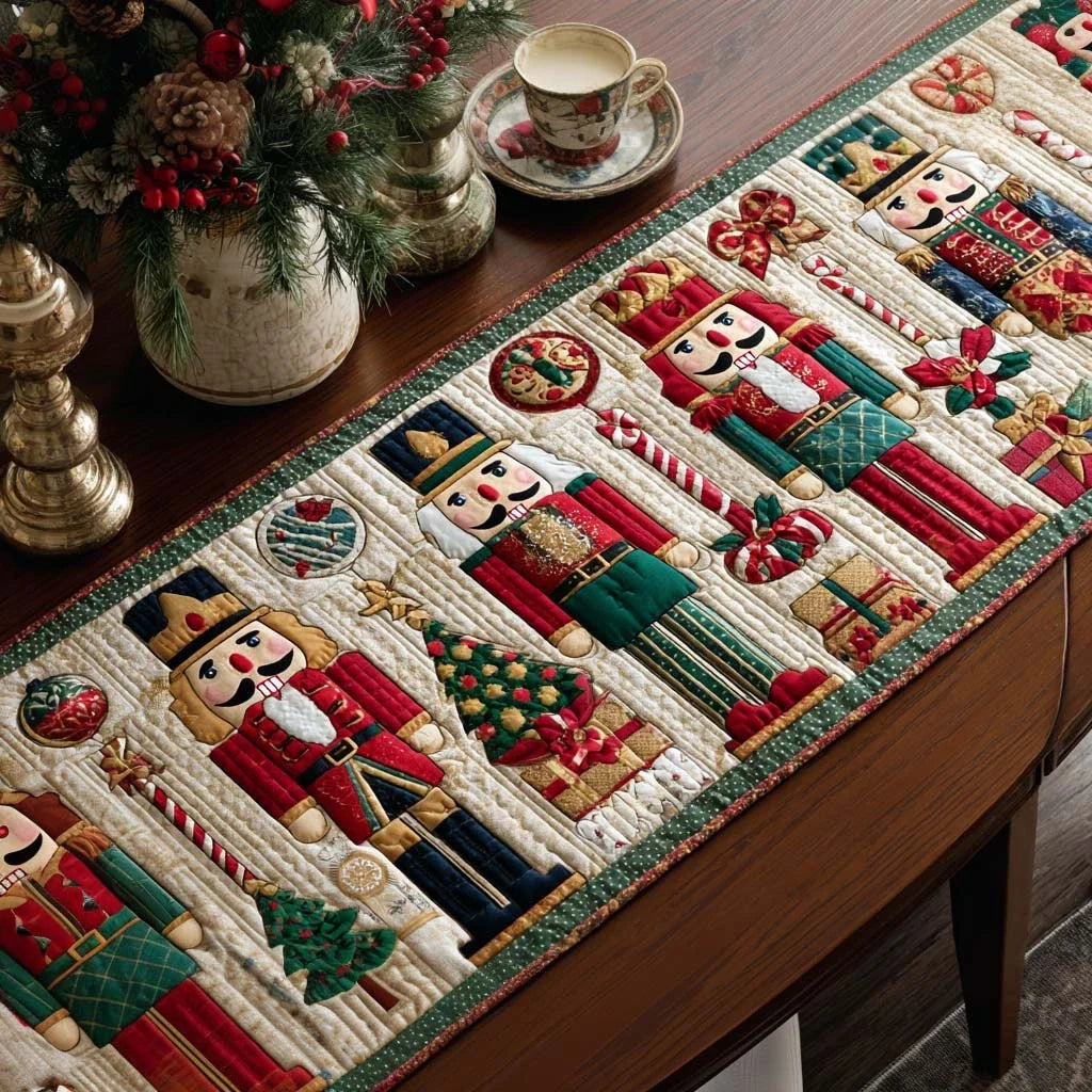 Nutcracker Charm Quilted Table Runner