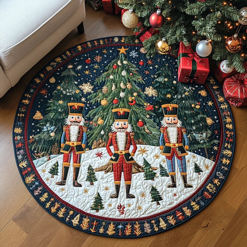 Nutcracker Christmas Quilted Round Mat