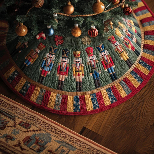 Nutcracker Delight Christmas Quilted Tree Skirt