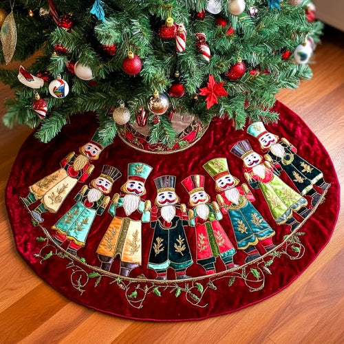 Nutcracker Holiday Harmony Quilted Christmas Tree Skirt