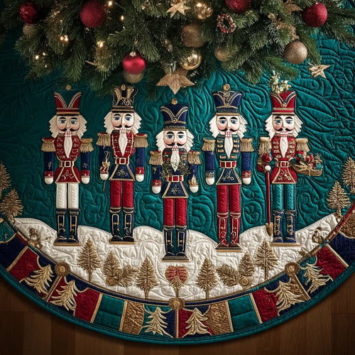 Nutcracker Joy Christmas Quilted Tree Skirt