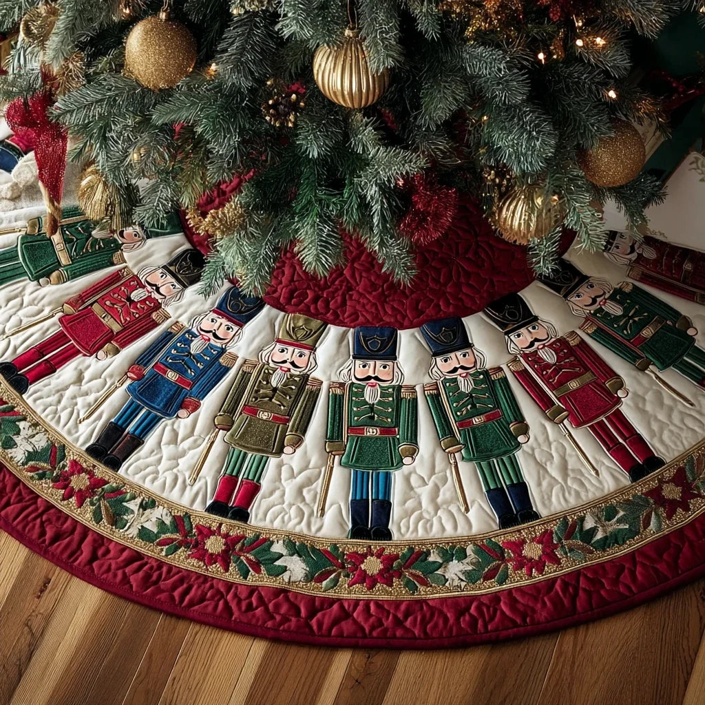 Nutcracker Joy Christmas Quilted Tree Skirt
