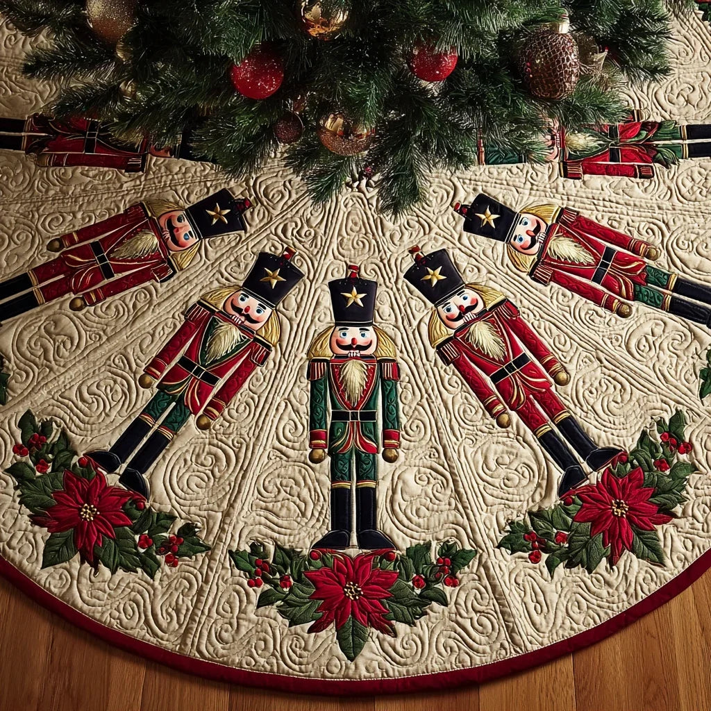 Nutcracker Magic Christmas Quilted Tree Skirt