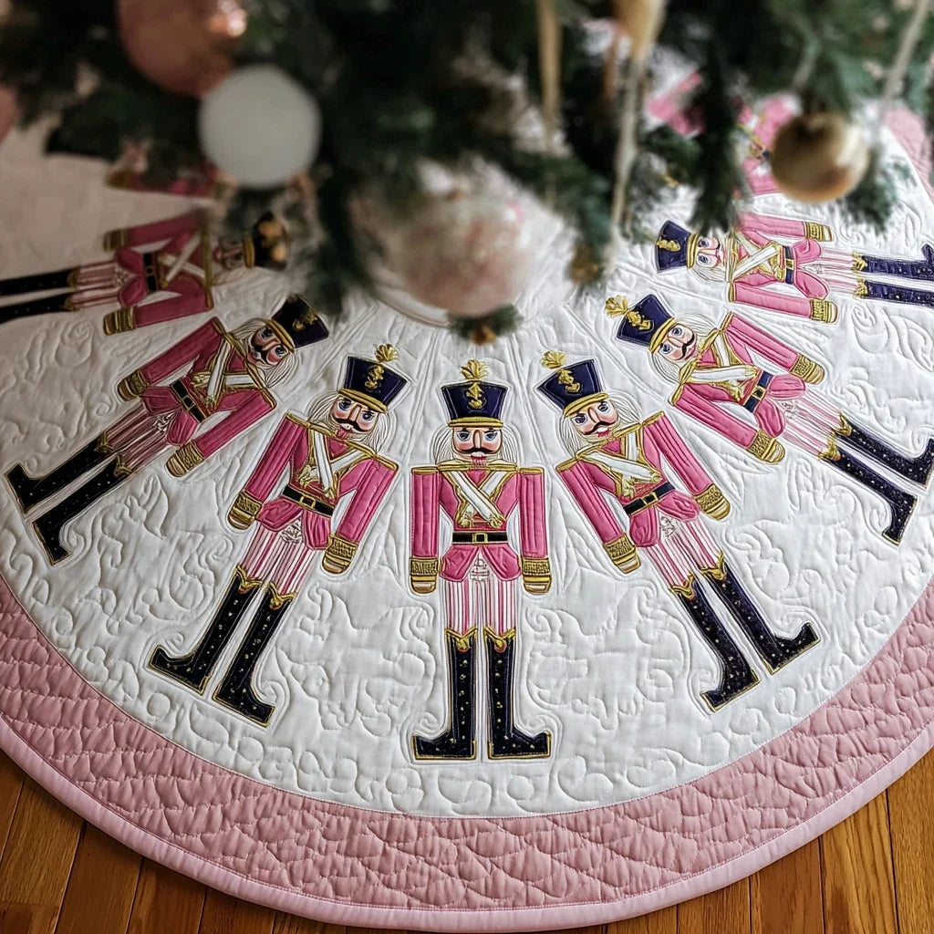 Nutcracker Spirit Christmas Quilted Tree Skirt