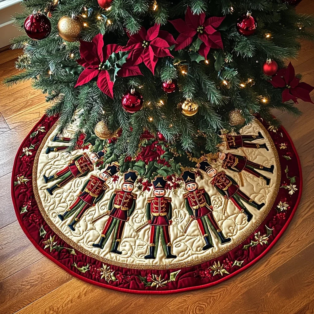 Nutcracker Spirit Christmas Quilted Tree Skirt