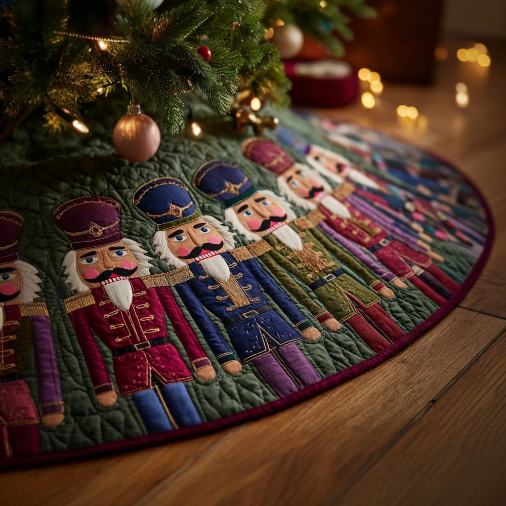 Nutcracker Whispers Christmas Quilted Tree Skirt