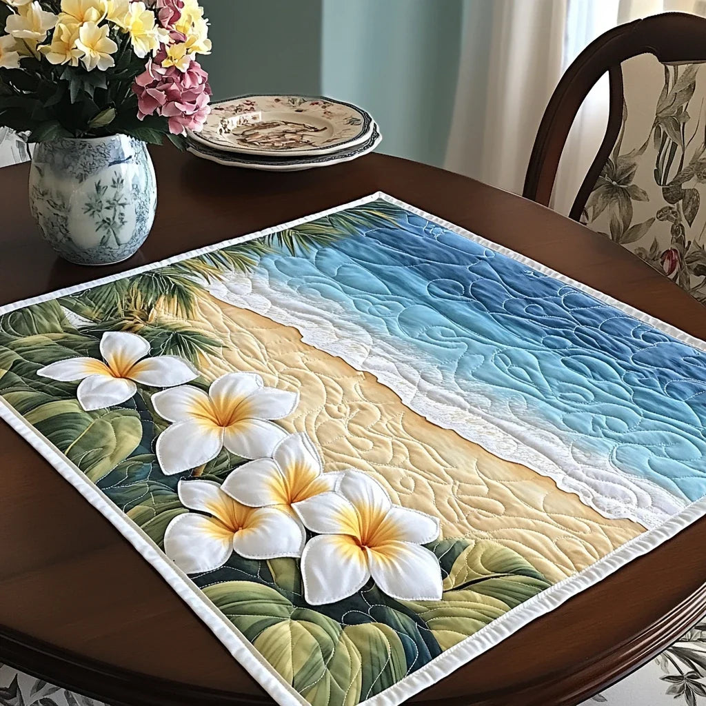 Ocean Bloom Quilted Table Topper