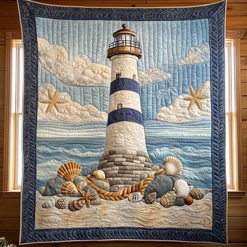 Ocean Breeze Lighthouse Quilt Blanket