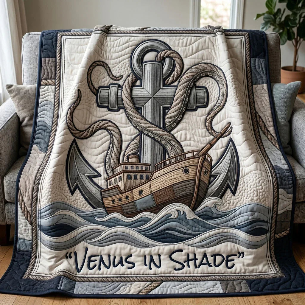Ocean Cross Ship Anchor Quilt Blanket