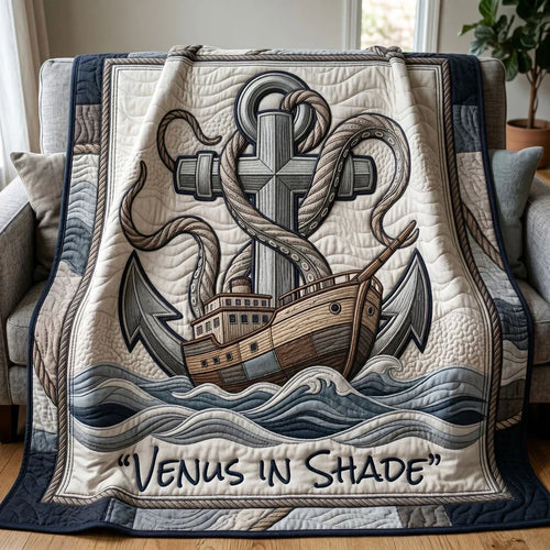 Ocean Cross Ship Anchor Quilt Blanket