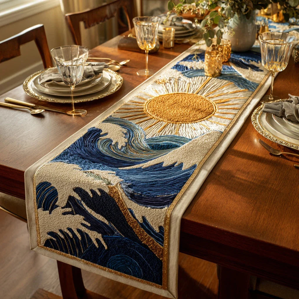 Ocean Drift Quilted Table Runner