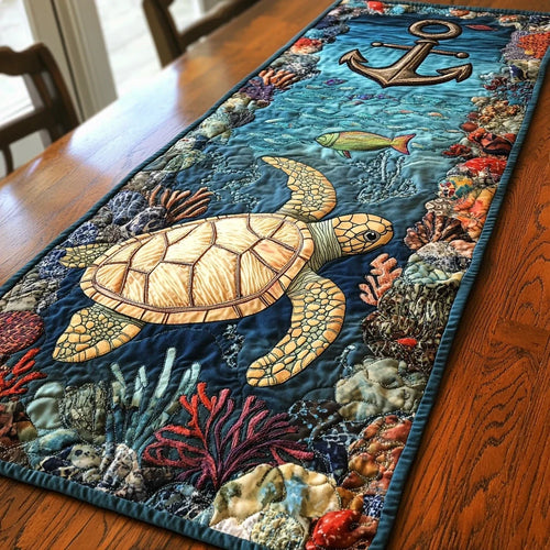 Ocean Drift Quilted Table Runner