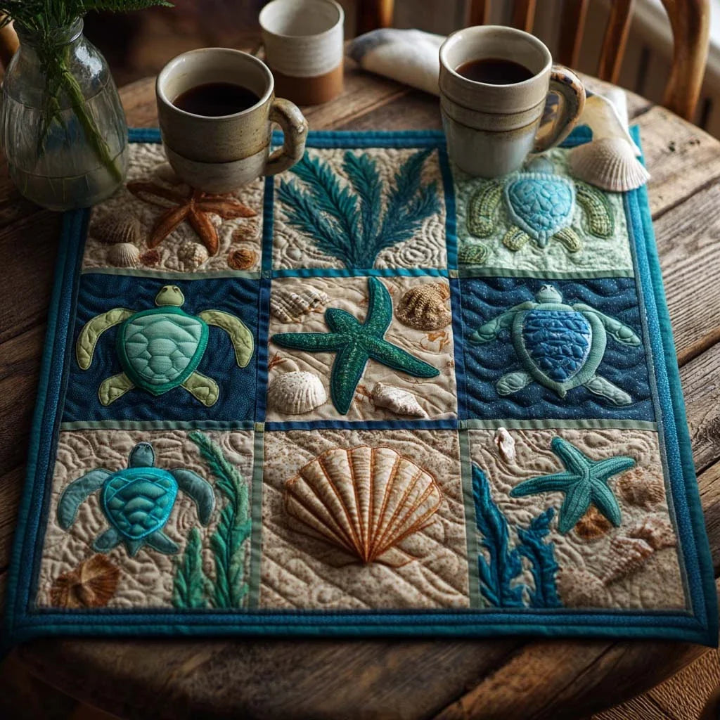 Ocean Embrace Quilted Table Topper