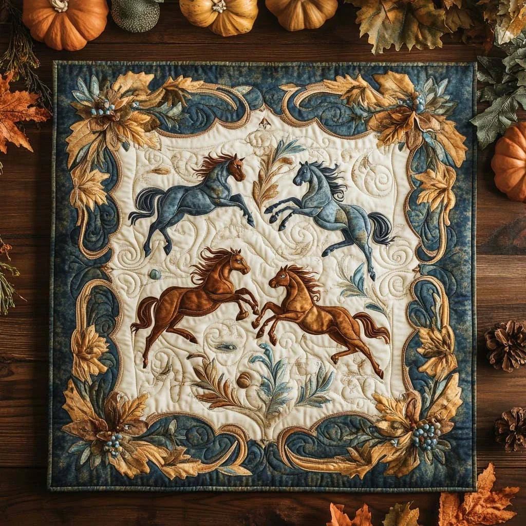 Ocean Flame Quilted Table Topper