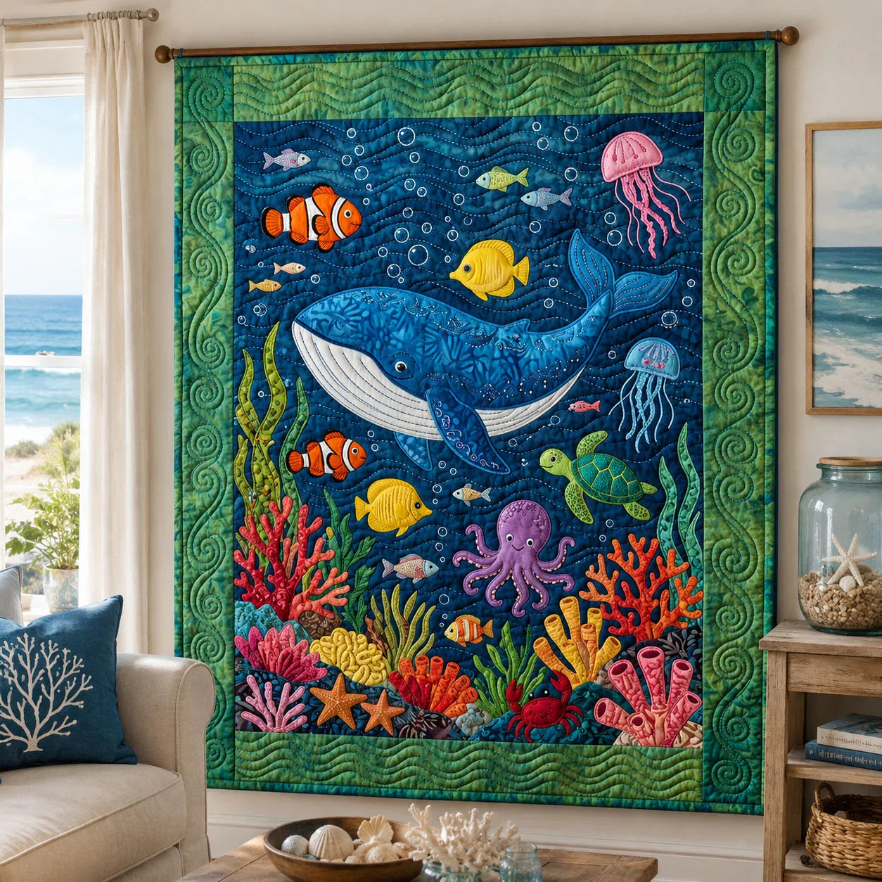 Ocean Friends Quilt Blanket - Quilted Blanket by Wild and Way