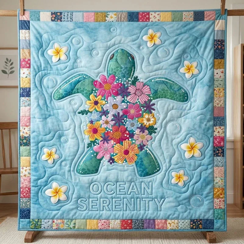 Ocean Serenity Quilt Blanket - Quilted Blanket by Wild and Way