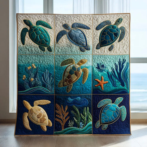 Ocean Turtle Quilt Blanket