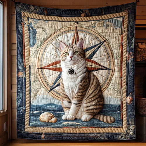 Ocean Voyager Kitty Quilt Blanket