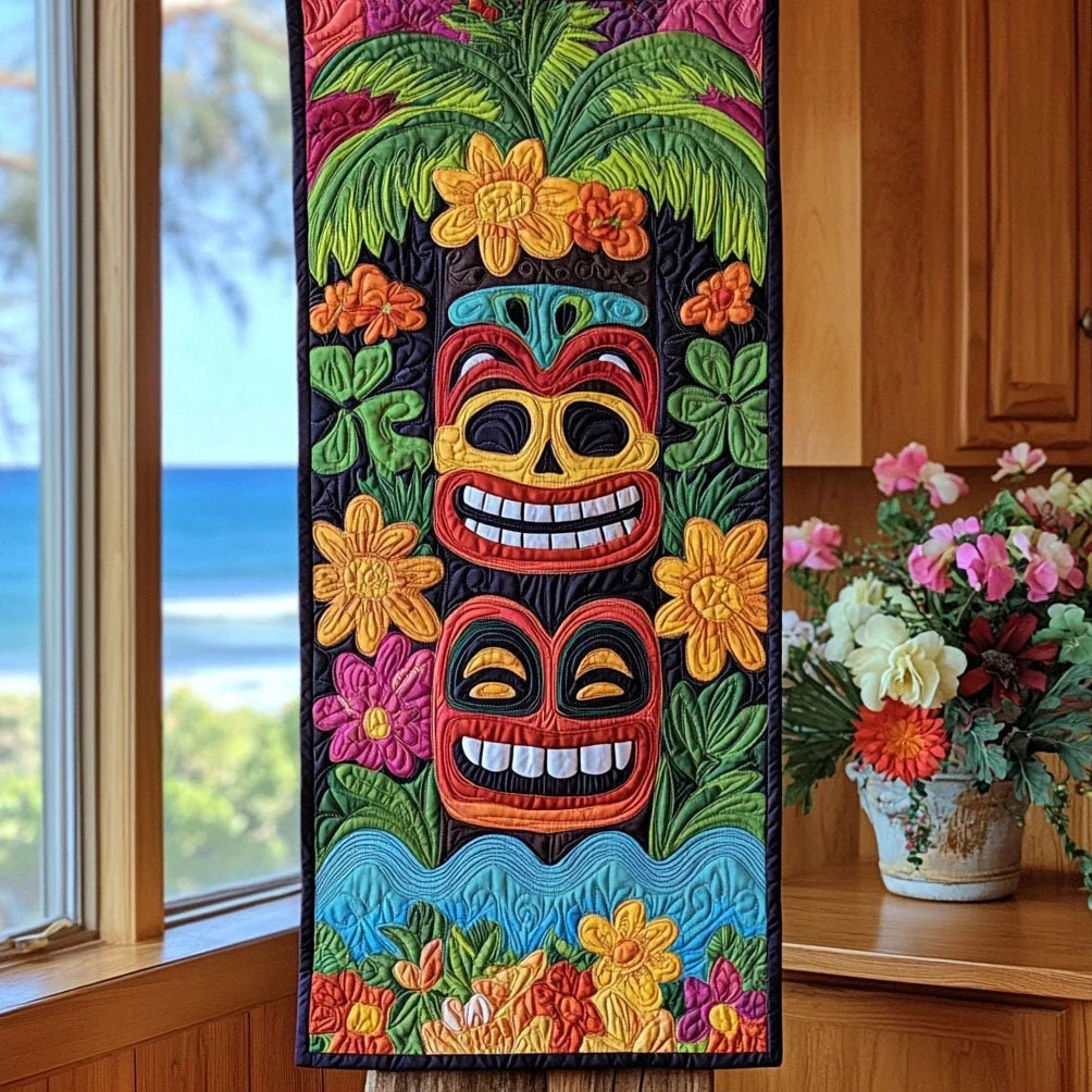 Oceanic Tiki Quilted Table Runner