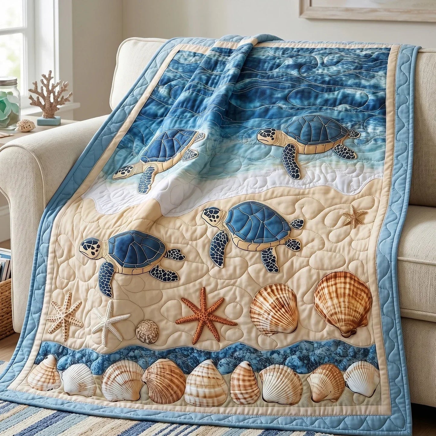 Oceanic Wanderer Quilt Blanket - Quilted Blanket by Wild and Way