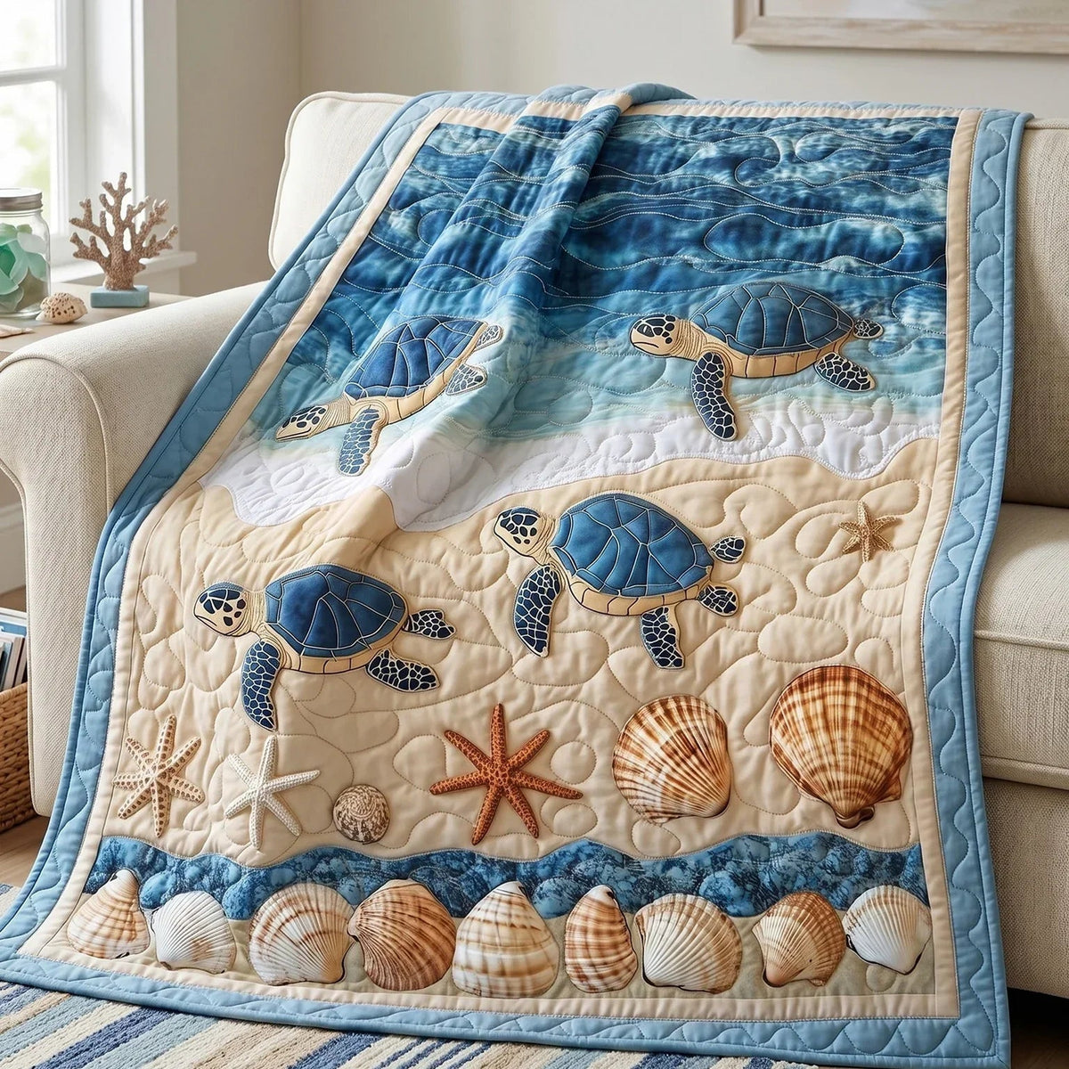 Oceanic Wanderer Quilt Blanket - Quilted Blanket by Wild and Way