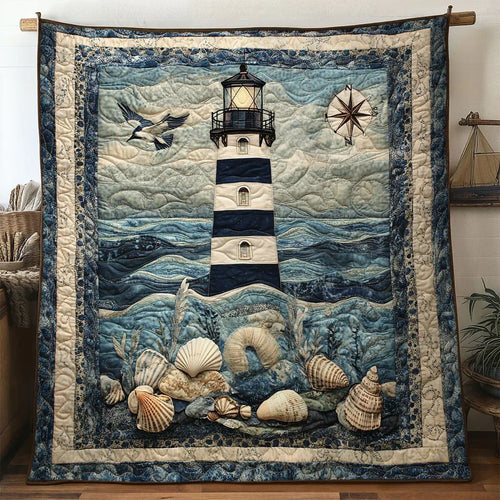 Oceanview Lighthouse Quilt Blanket