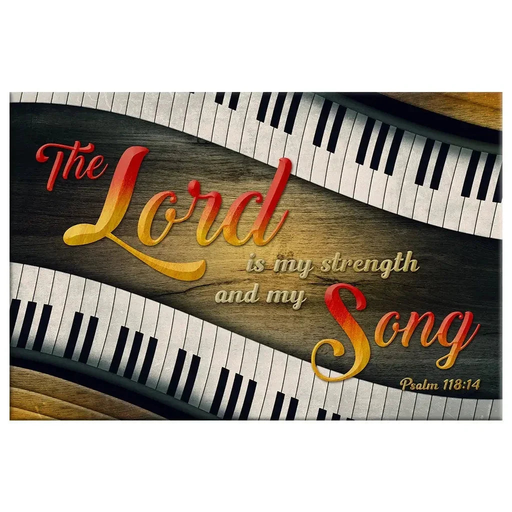 psalm 118 14 the lord is my strength and my song wall art canvas (Landscape) (view 6)