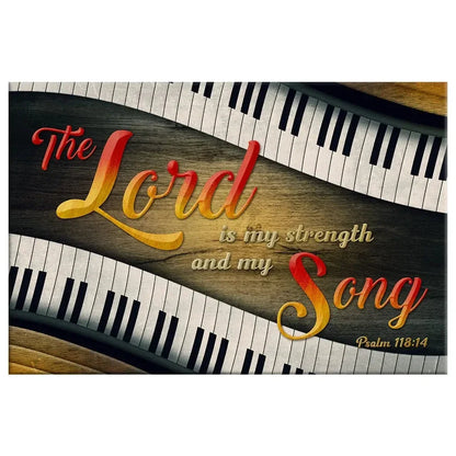 psalm 118 14 the lord is my strength and my song wall art canvas (Landscape) (view 6)